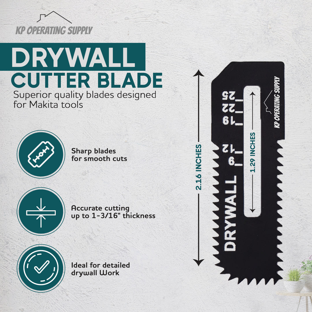 5 Pack Drywall Cutter Saw Blades for Makita - High Carbon Steel Cordless Cut Out Saw Blades